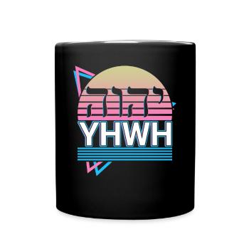 Tetragrammaton YHWH Yahweh Hebrew Name of God - Full Colour Mug - black - Front