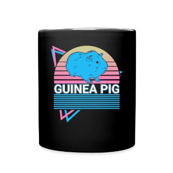 Cochon d’Inde Rétro - Mug uni - noir - Devant