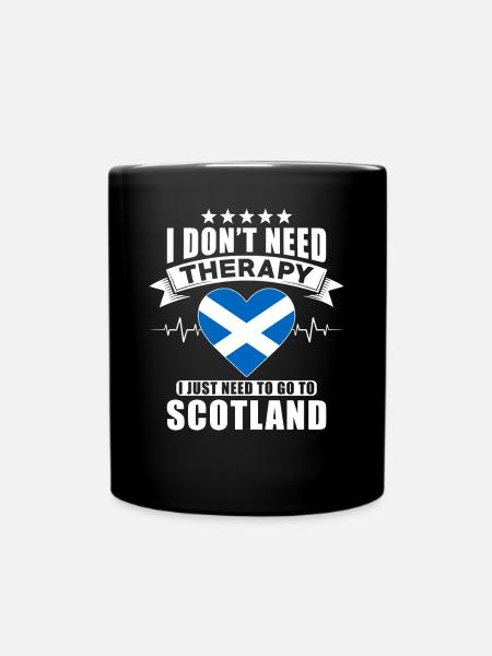 Scotland I do not need Therapy - Tasse einfarbig - Schwarz