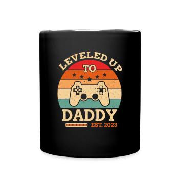 Level Up To Daddy 2023 Gamer - Tasse einfarbig - Schwarz - Vorne