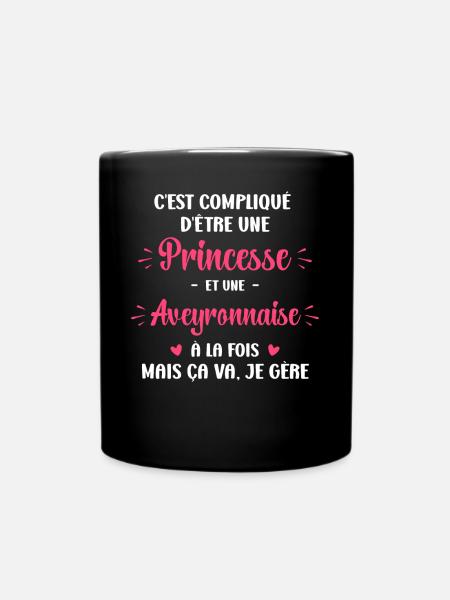 C est compliqué princesse et Aveyronnaise - Mug uni - noir
