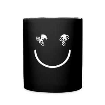BMX Rad Radfahrer BMX Bike BMX-Rampe lustiges BMX - Tasse einfarbig - Schwarz - Vorne