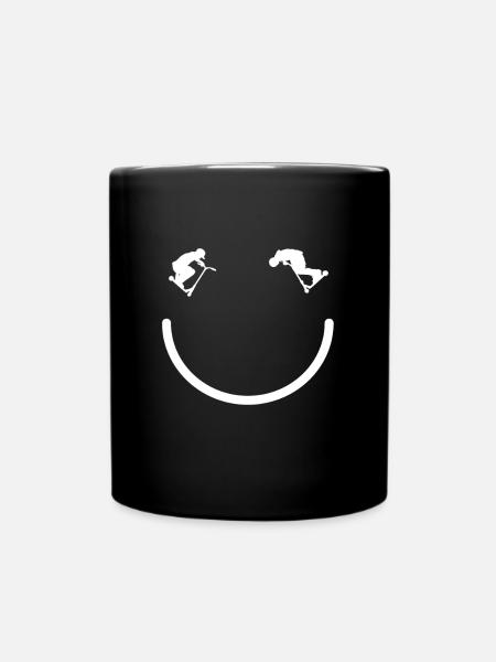 Tretroller Stuntscooter Skaterrampe Tretroller - Tasse einfarbig - Schwarz