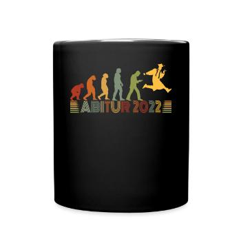 Abi 2022 Abitur bestanden Evolution retro Abitur - Tasse einfarbig - Schwarz - Vorne