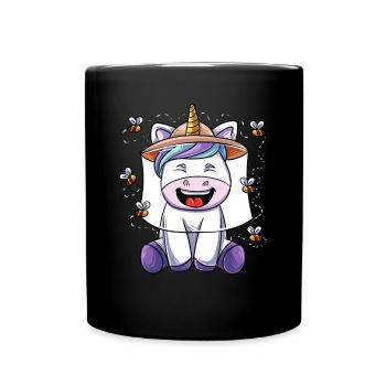 Honigbiene Einhorn Honig Imker - Tasse einfarbig - Schwarz - Vorne