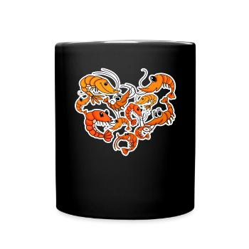 Crevette Coeur Crevette - Mug uni - noir - Devant
