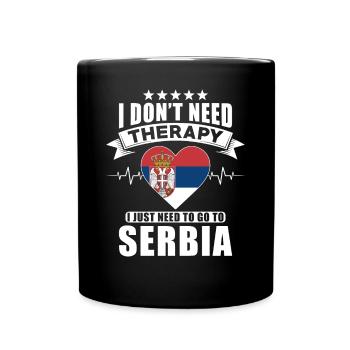 Serbia I do not need Therapy - Tasse einfarbig - Schwarz - Vorne