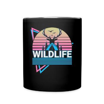 Faune Camping Rennes Rétro - Mug uni - noir - Devant