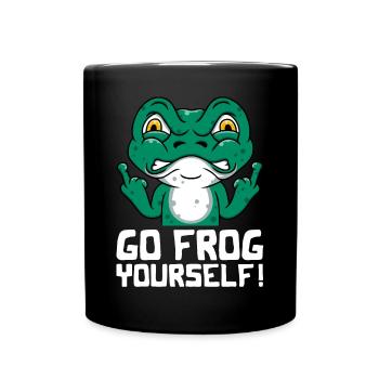 Funny frog Go Frog Yourself! - Full Colour Mug - black - Front