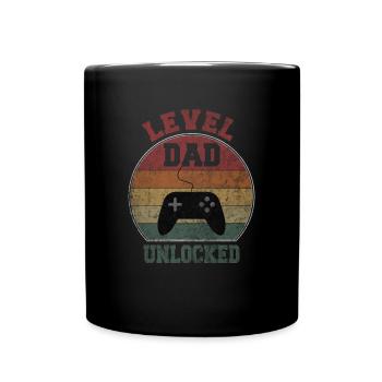 Level Dad unlocked - Full Colour Mug - black - Front