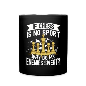 Chess Tshirt Chessboard Checkmate Chess Game - Full Colour Mug - black - Front