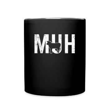 Kuh Muh Fun - Tasse einfarbig - Schwarz - Vorne