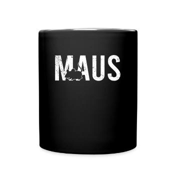 Maus - Tasse einfarbig - Schwarz - Vorne
