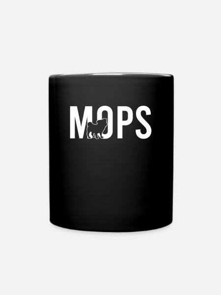 Mops - Tasse einfarbig - Schwarz