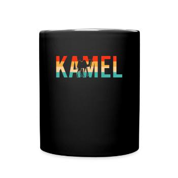 Kamel Retro - Tasse einfarbig - Schwarz - Vorne