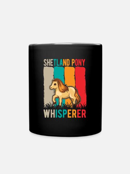 Shetland Pony Whisperer Shetland-Pony Shetty - Full Colour Mug - black