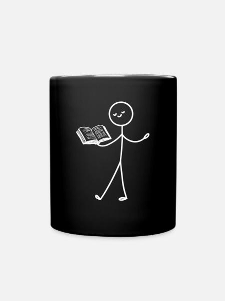 Book lovers read book man funny - Full Colour Mug - black
