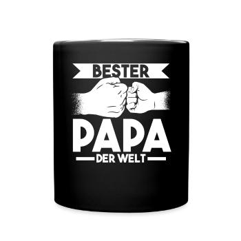 Bester Papa der Welt - Tasse einfarbig - Schwarz - Vorne