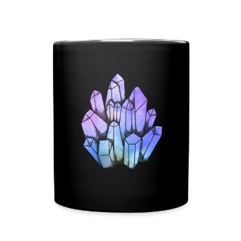 Magischer Kristall Spirituelles Mineral Edelstein - Tasse einfarbig - Schwarz - Vorne