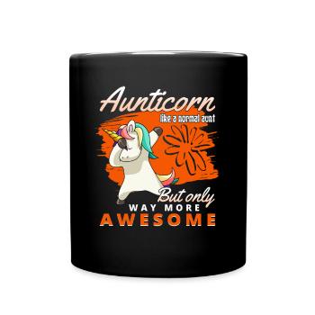Aunticorn Unicorn for Aunt and Godmother - Full Colour Mug - black - Front