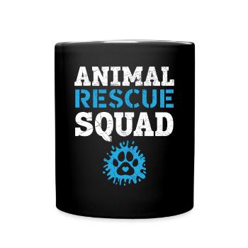 Animal Rescue Squad Animal Rights Animal Rescue - Full Colour Mug - black - Front