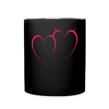 Two Pink Hezen - Full Colour Mug - black - Front