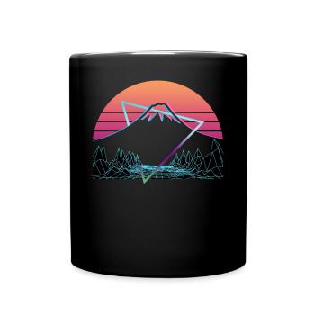 Mount Fuji Fujiyama Fuji San Vaporwave Aesthetics - Full Colour Mug - black - Front