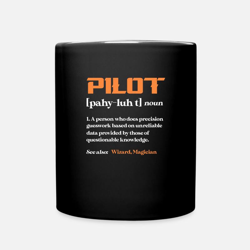 Pilot Flugzeug Fliegen Flieger Geschenk - Tasse einfarbig - Schwarz