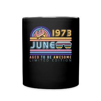 1973 Juni Retro - Tasse einfarbig - Schwarz - Vorne