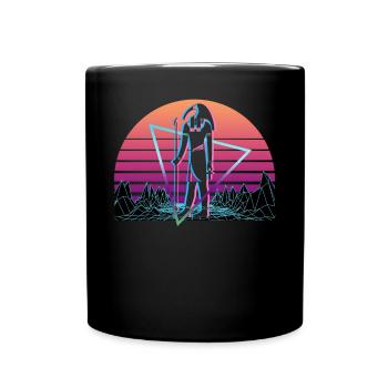 Thoth Ägyptischer Gott Ägypten Vaporwave Ästhetik - Tasse einfarbig - Schwarz - Vorne