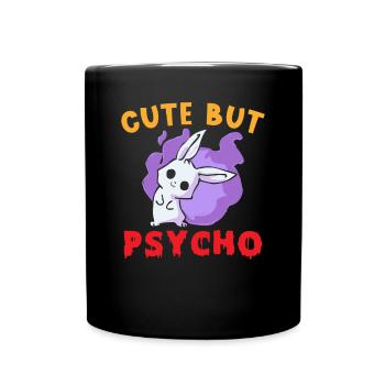 Cute but Psycho Hase Goth - Full Colour Mug - black - Front