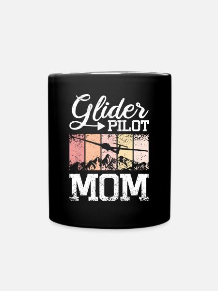 Glider Pilot Mom - Tasse einfarbig - Schwarz