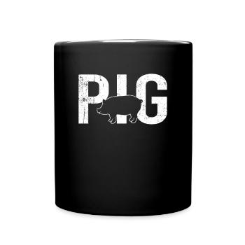 Schwein pig - Tasse einfarbig - Schwarz - Vorne