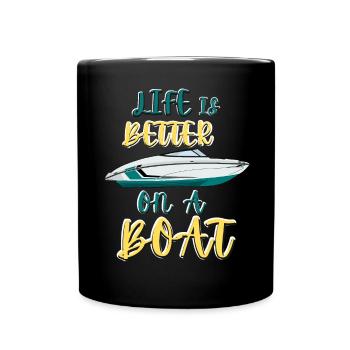 Boot Regatta . Motorboot Motoryacht . Yacht Segeln - Tasse einfarbig - Schwarz - Vorne