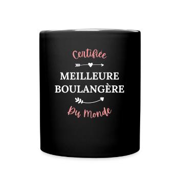 Certifiée meilleure boulangère du monde - Mug uni - noir - Devant