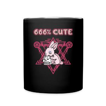 666% Cute kawaii Satanic Goth - Tasse einfarbig - Schwarz - Vorne