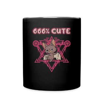 666% Cute kawaii Satanic Goth - Tasse einfarbig - Schwarz - Vorne