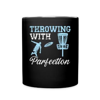 Throwing With Parfection Treejection Disc Golf - Full Colour Mug - black - Front