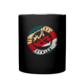 Zimmermann Symbol Zunft Wappen Motiv für Zimmerer - Tasse einfarbig - Schwarz - Vorne