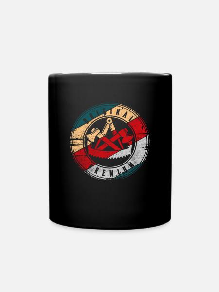 Zimmermann Symbol Zunft Wappen Motiv für Zimmerer - Tasse einfarbig - Schwarz
