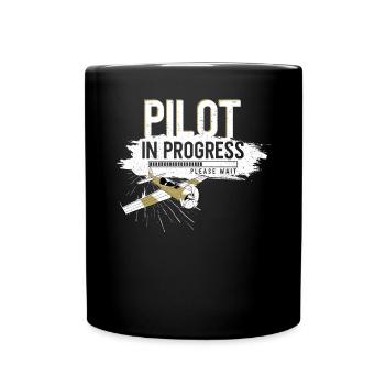 Airplane Pilot Future Pilot - Tasse einfarbig - Schwarz - Vorne