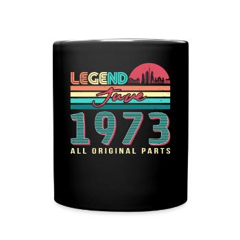 Geschenk 1973 Juni - Tasse einfarbig - Schwarz - Vorne