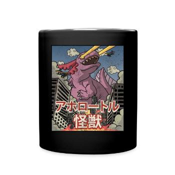 Kaiju Axolotl Japanese Aesthetics Kaijin - Full Colour Mug - black - Front