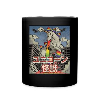 Kaiju Einhorn Japanische Ästhetik Kaijin - Tasse einfarbig - Schwarz - Vorne