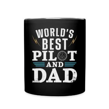 Airplane Pilot Dad Father Vintage - Full Colour Mug - black - Front