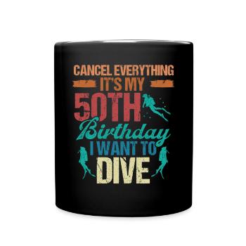 50e anniversaire Plongée sous-marine plongeur de 50 ans - Mug uni - noir - Devant