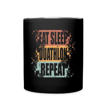 Duathlon Manger Dormir Répéter - Mug uni - noir - Devant