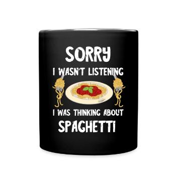 Italian Spaghetti Bolognese Pasta Nudeln Italienis - Tasse einfarbig - Schwarz - Vorne