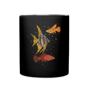 Aquarium Aquaristik Fischliebhaber - Tasse einfarbig - Schwarz - Vorne