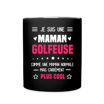 maman golfeuse maman normale mère golf - Mug uni - noir - Devant